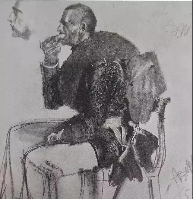 阿道夫门采尔速写作品,门采尔高清速写作品图片