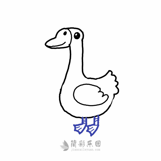 绘画鹅简笔画,鹅简笔画步骤