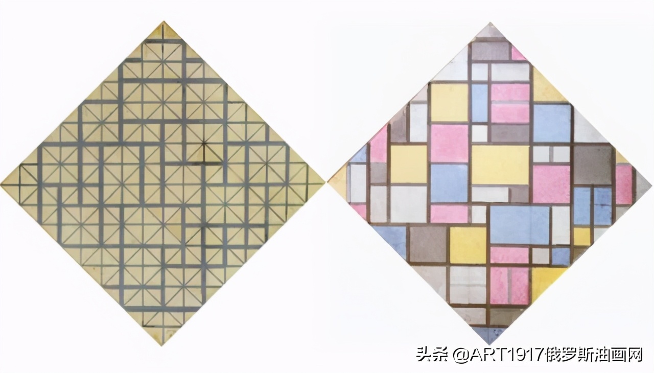 蒙德里安的红黄蓝格子作品名字,蒙德里安的红黄蓝构成解说