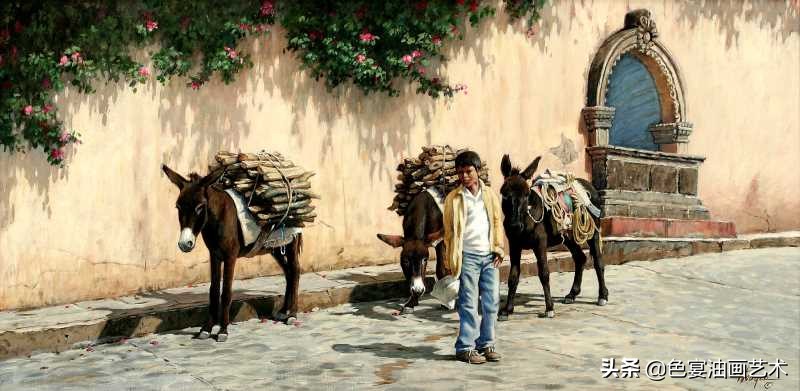 现代风景油画高清大图,后现代油画素材