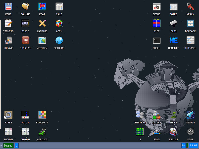 还真有一款纯汇编撸的操作系统 KolibriOS
