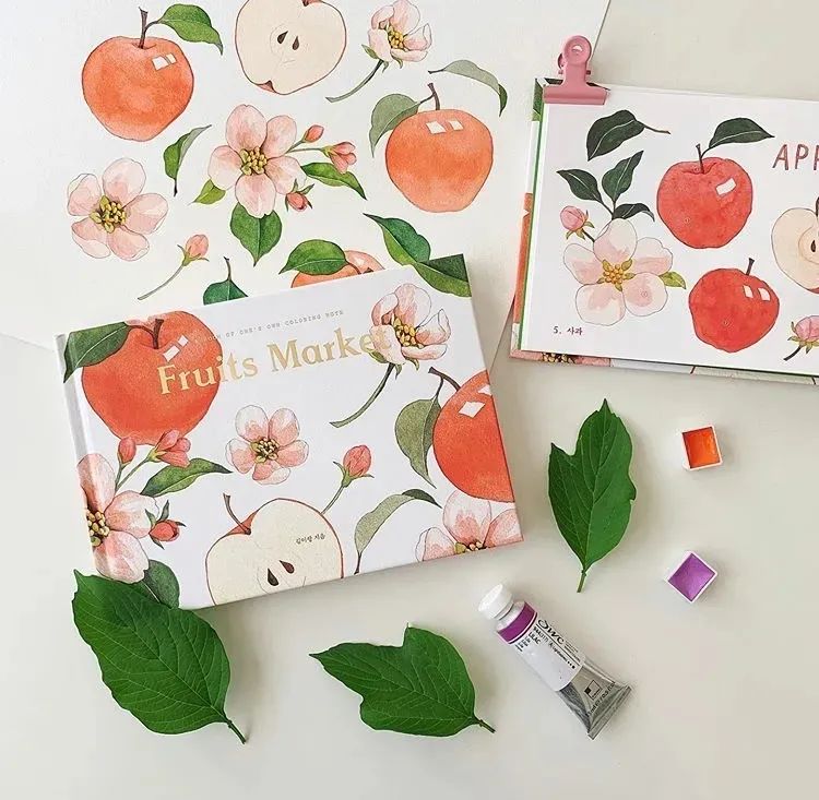 超美水彩画治愈,韩国女孩画画