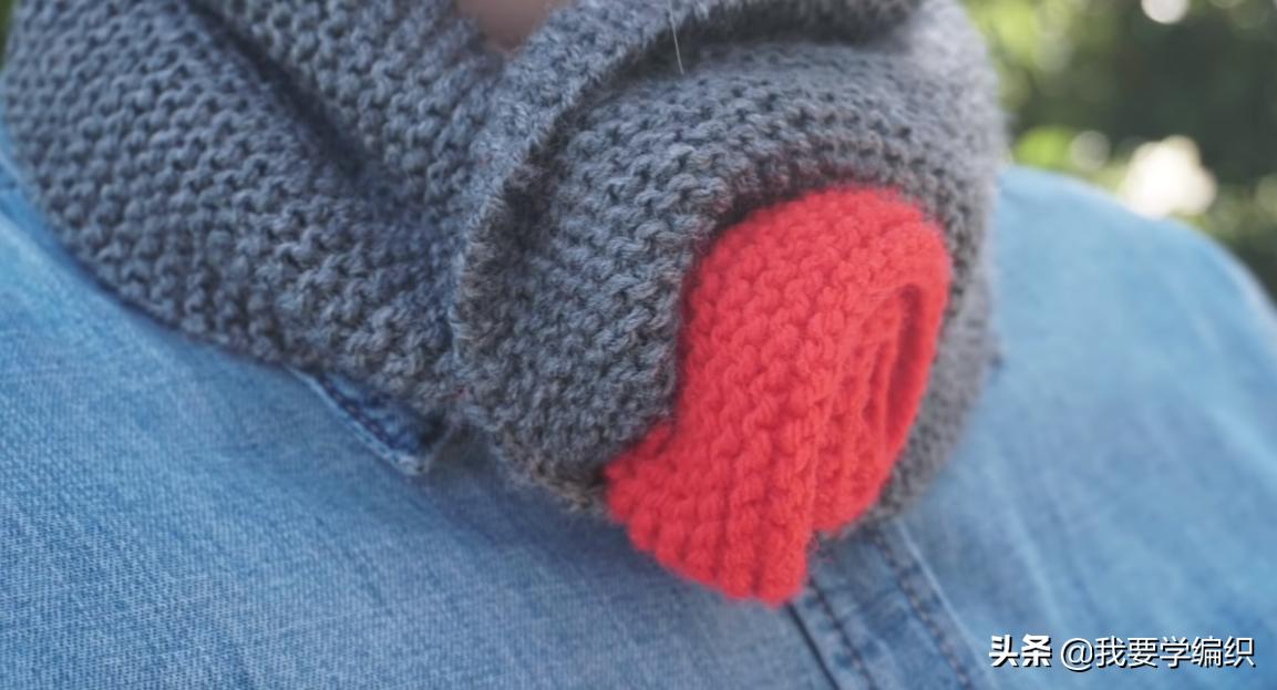 围脖编织教程全过程最简单的,玫瑰花小围脖编织教程