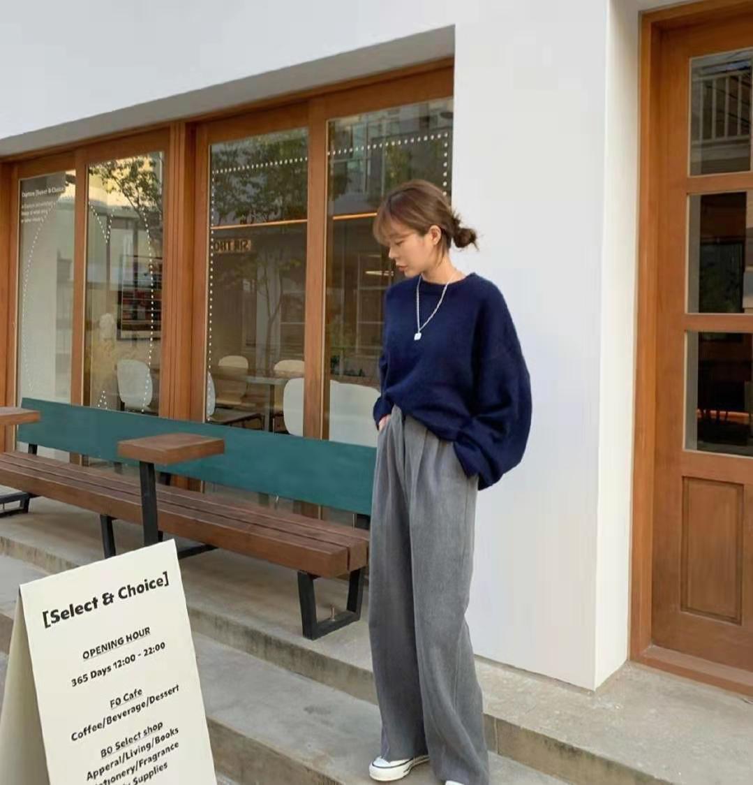 韩系慵懒风穿搭裤子,宽松女韩版慵懒风穿搭裤子