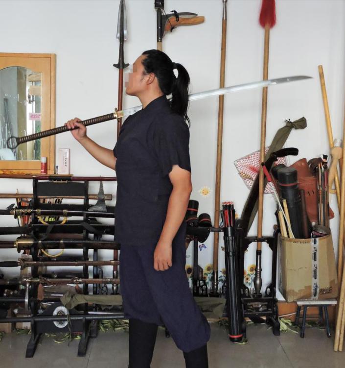 雁翎刀日本刀,双手长柄雁翎刀