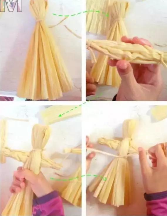 用玉米皮做的手工作品,手工玉米皮编席子教程