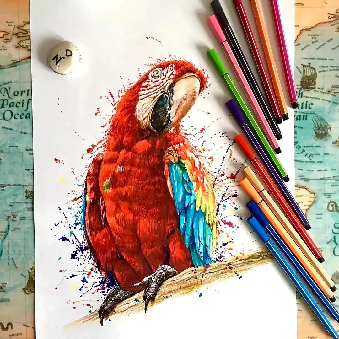 90后小伙用笔画画,九零后小伙靠画肖像漫画走红网络