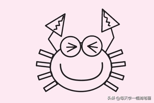 儿童画画教程3-6岁简笔画螃蟹,孤独的小螃蟹简笔画二年级
