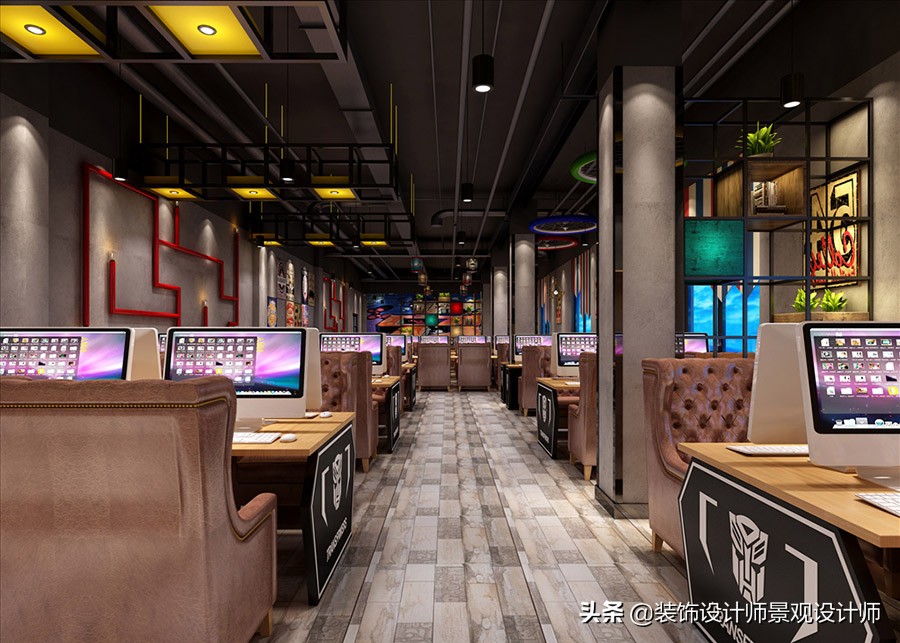 网咖设计方案及效果图,网咖室内设计图片观看