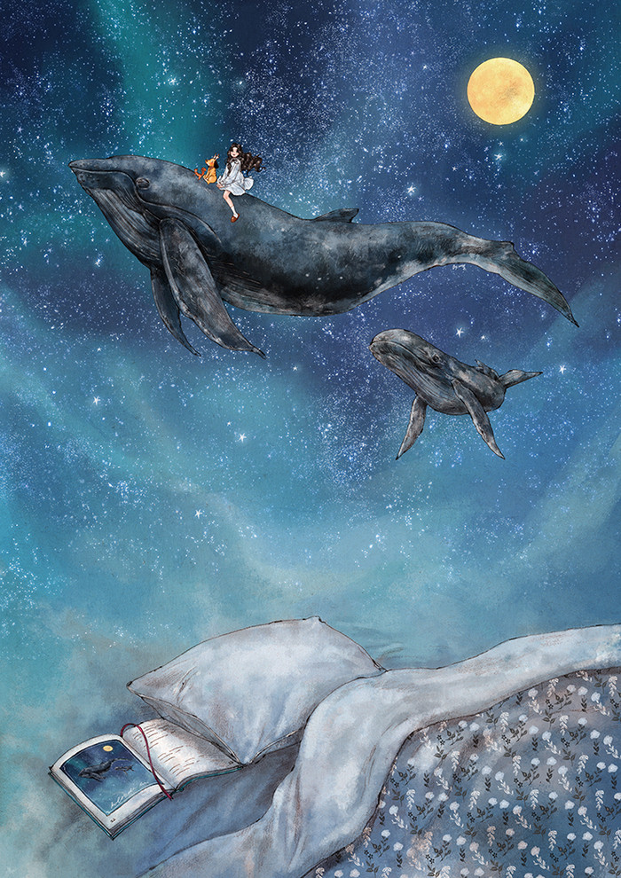 韩国插画师森林女孩日记图文,水彩插画森林女孩日记