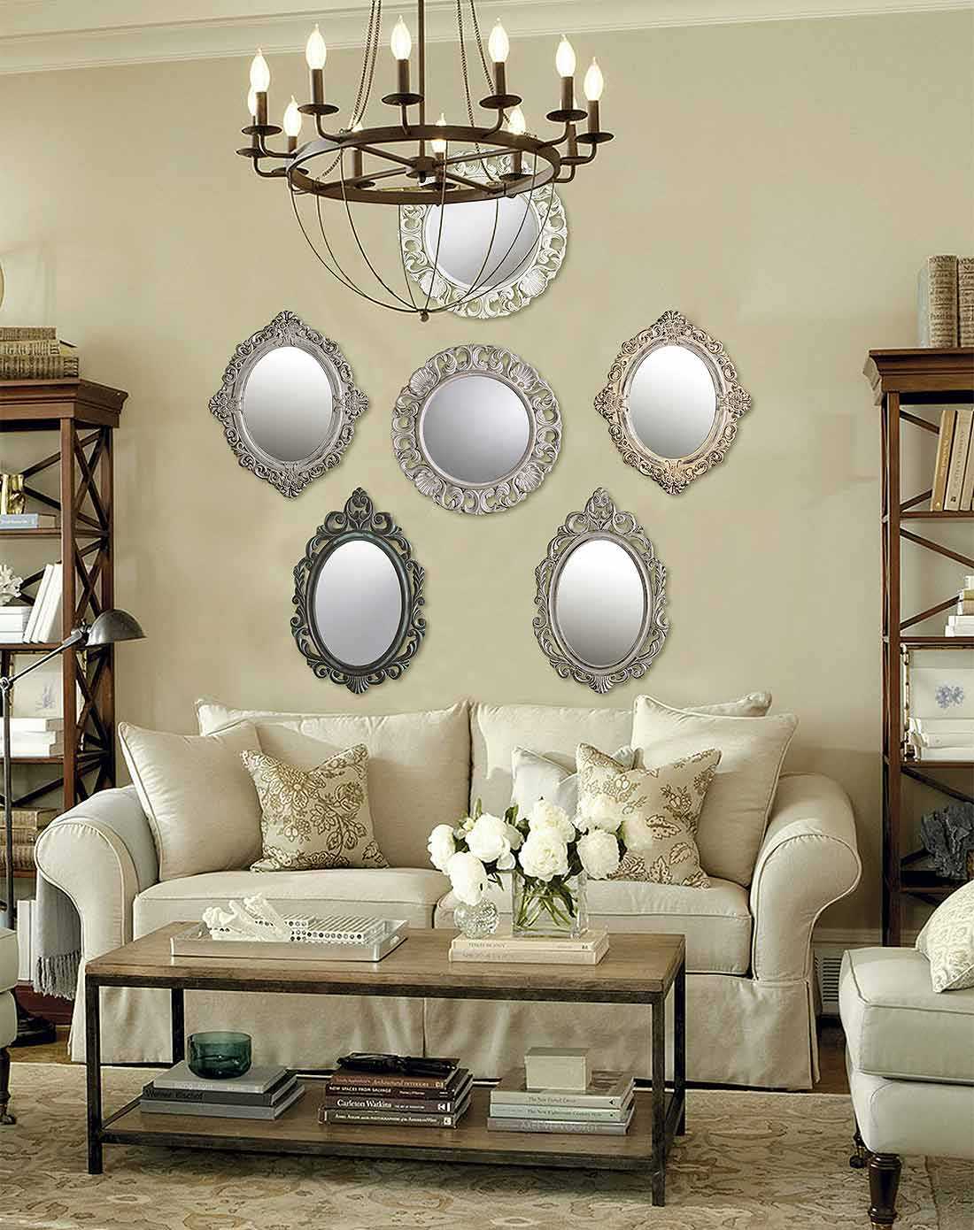 墙面镜边框装饰,软装墙壁挂镜效果图