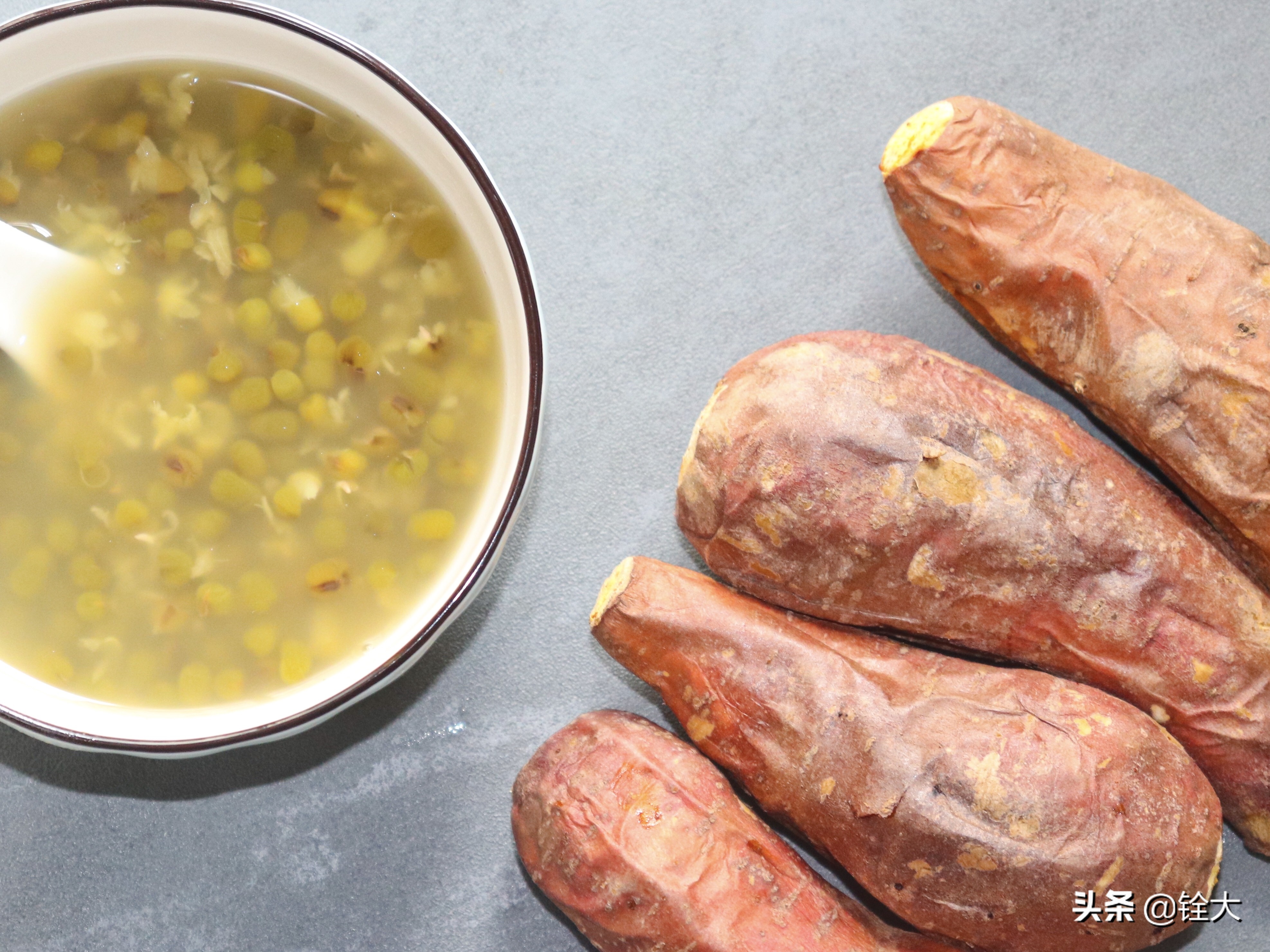 红薯和绿豆汤的正确做法,烤红薯甜