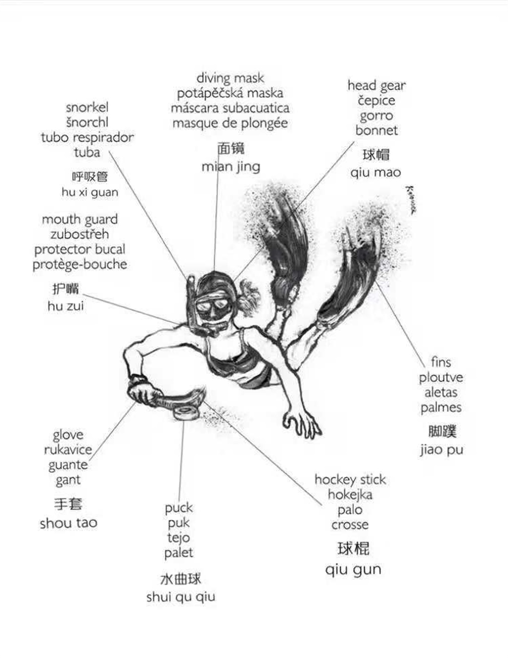水下曲棍球憋气,水下曲棍球