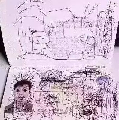 宝爸带娃太心累，一个不留神，孩子就把妈妈的重要证件涂鸦了