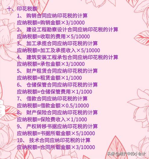 财务必备会计公式大全汇总,会计必须掌握的18种税种计算公式