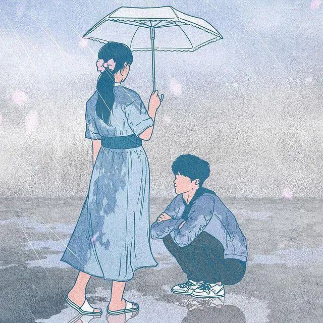 韩国插画师霸道总裁插画,韩国插画师笔下的情侣日常