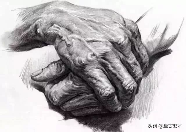 怎样画素描带手半身像才有美感——盘古文化艺术