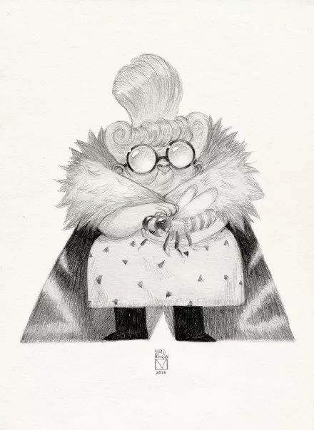 画动漫人物黑白插画素描,超级可爱的素描画