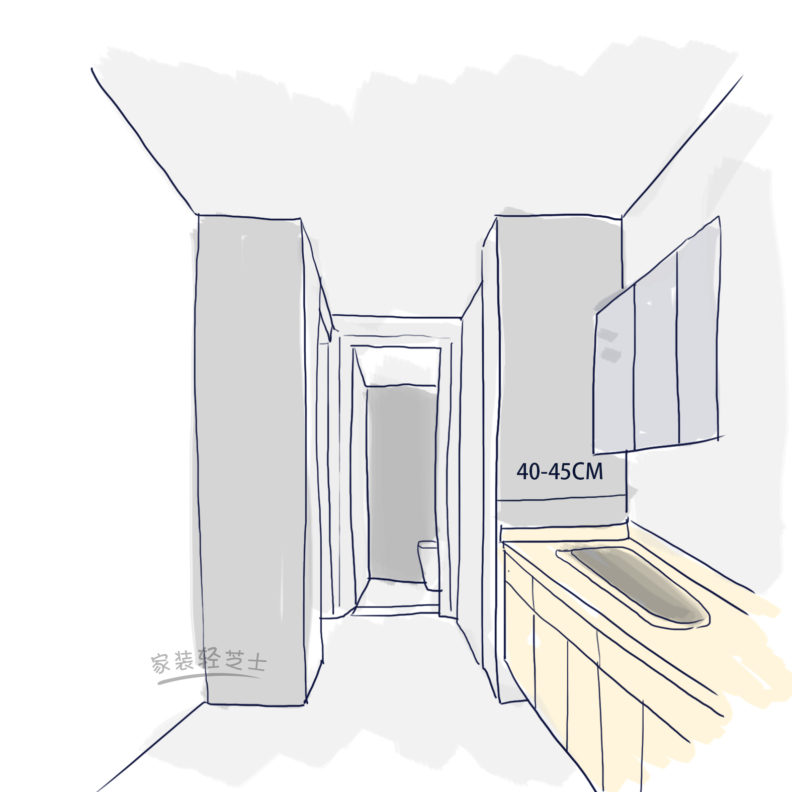 走廊不一样宽如何设计地砖,1.3米宽走廊设计