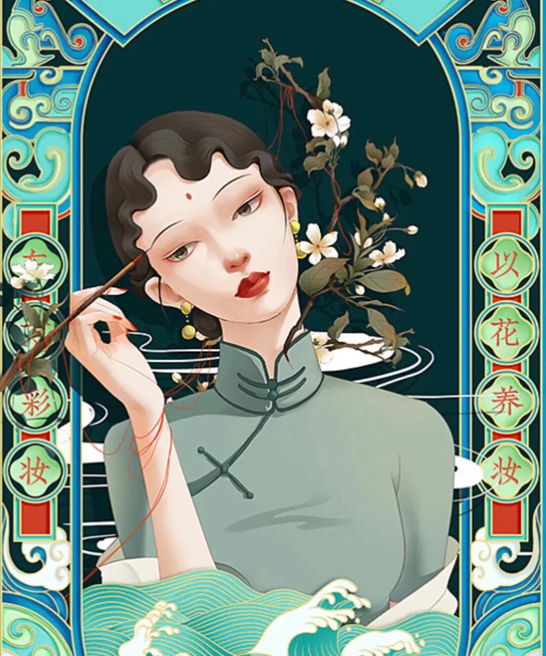 国潮风图片旗袍,国潮风图片背景