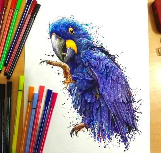 90后小伙用笔画画,九零后小伙靠画肖像漫画走红网络