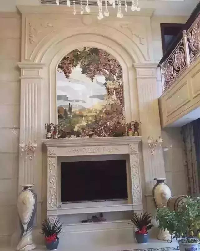 佛山石材欧式艺术背景墙,欧式客厅背景墙石材雕花装修