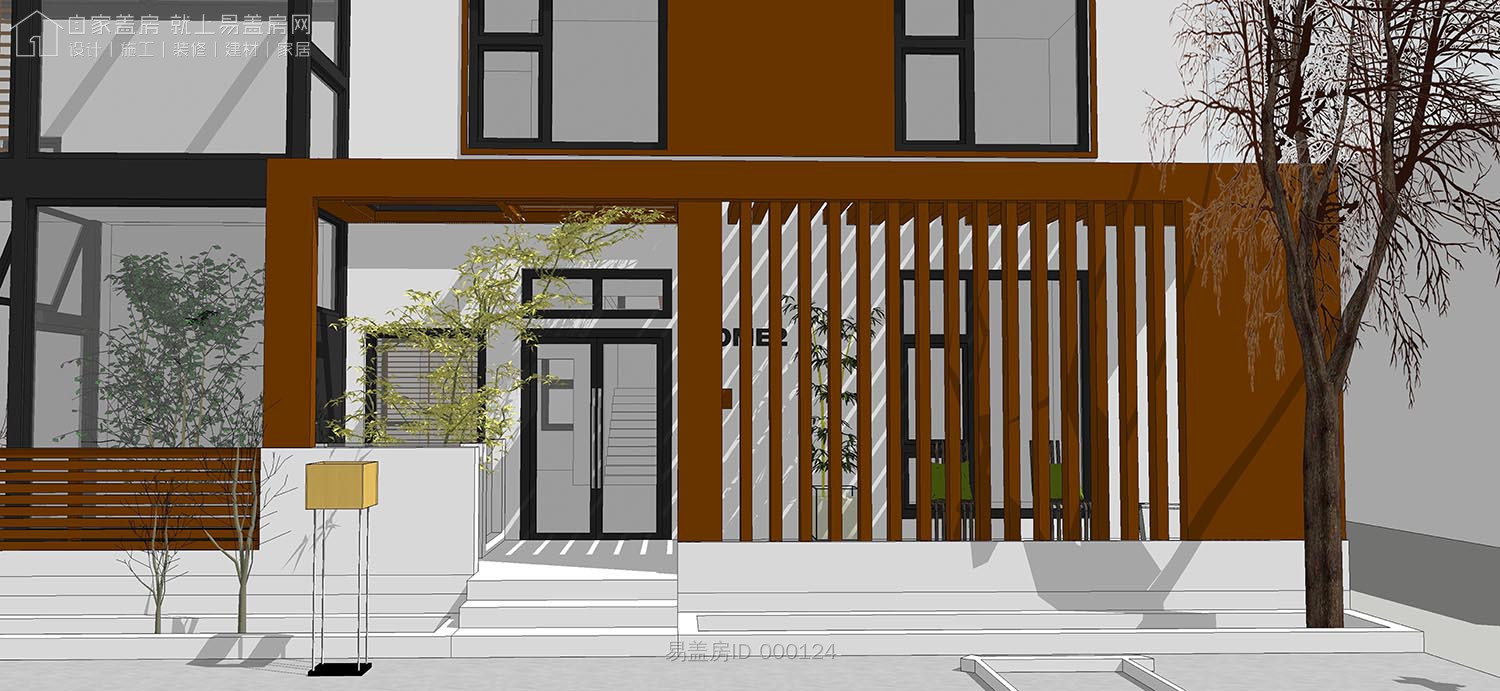 二层农村别墅带阳光房现代简约,农村二层带阳光房别墅效果图