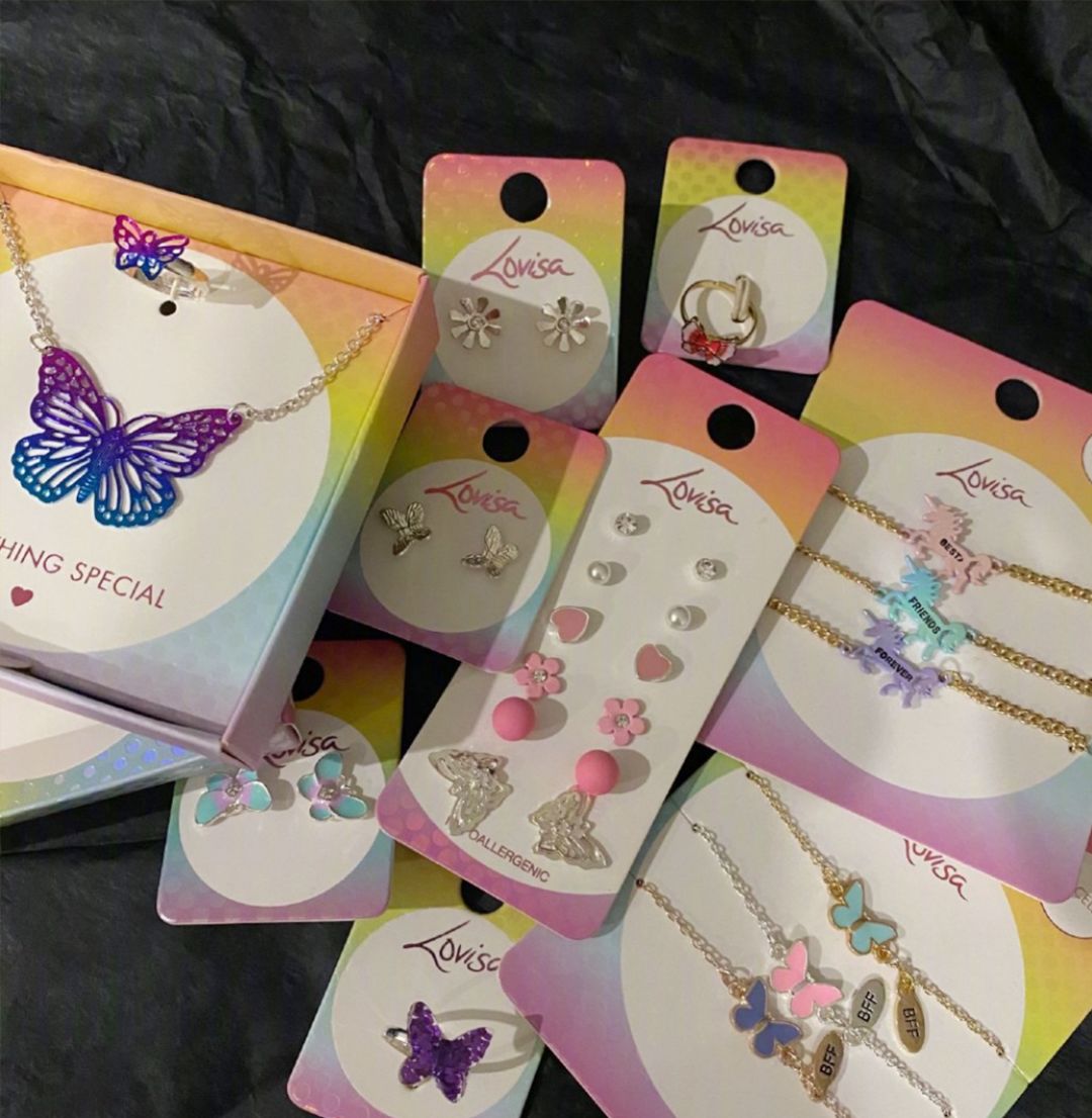 童年饰品金蝴蝶,童年土味发饰效果图