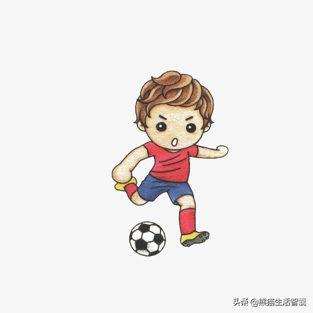 少儿美术创意画踢足球7-10岁,少儿足球画画