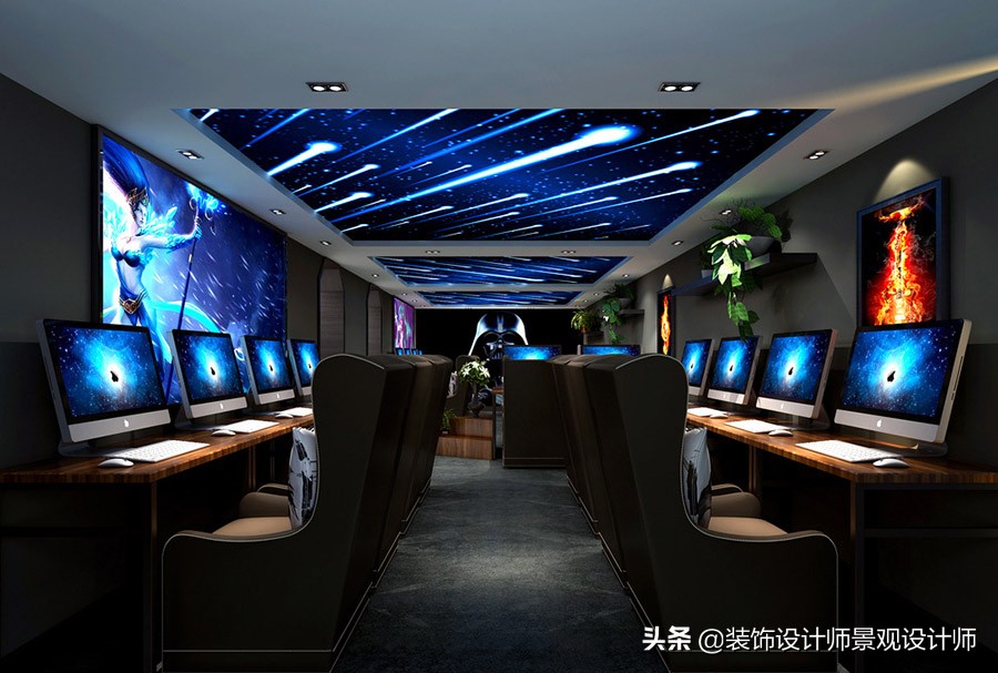 网咖设计方案及效果图,网咖室内设计图片观看