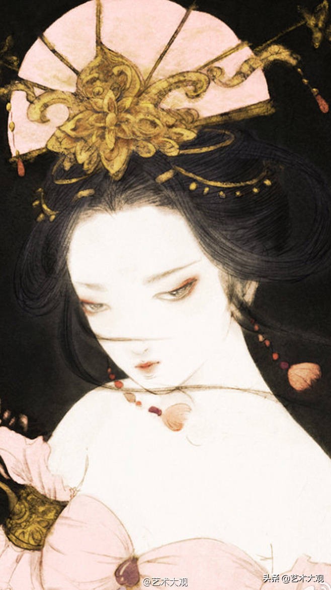 古风插画师画的古风人物,古风美人手绘动漫