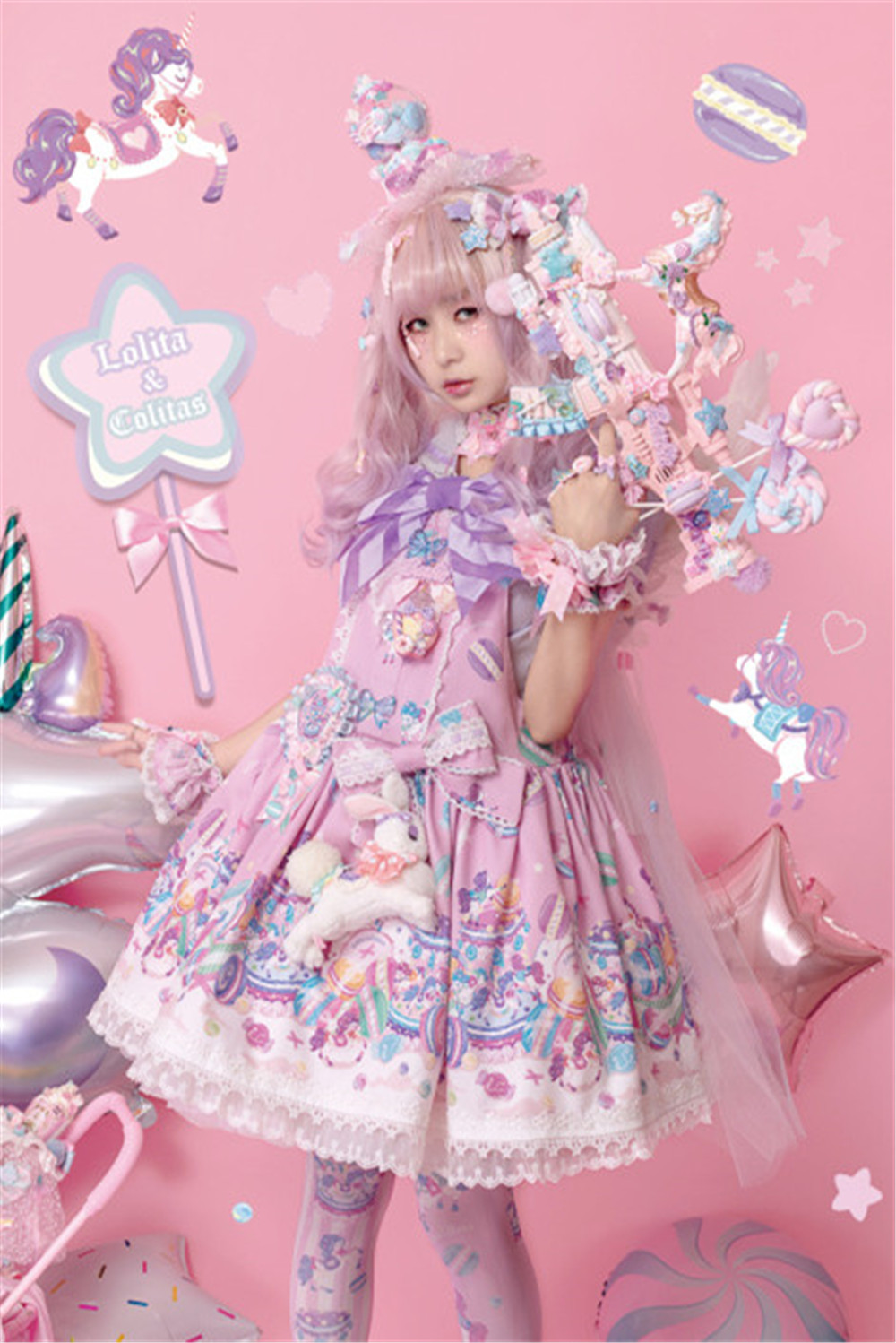 洛丽塔镭射裙高级又减龄,日常穿搭图片洛丽塔lo裙