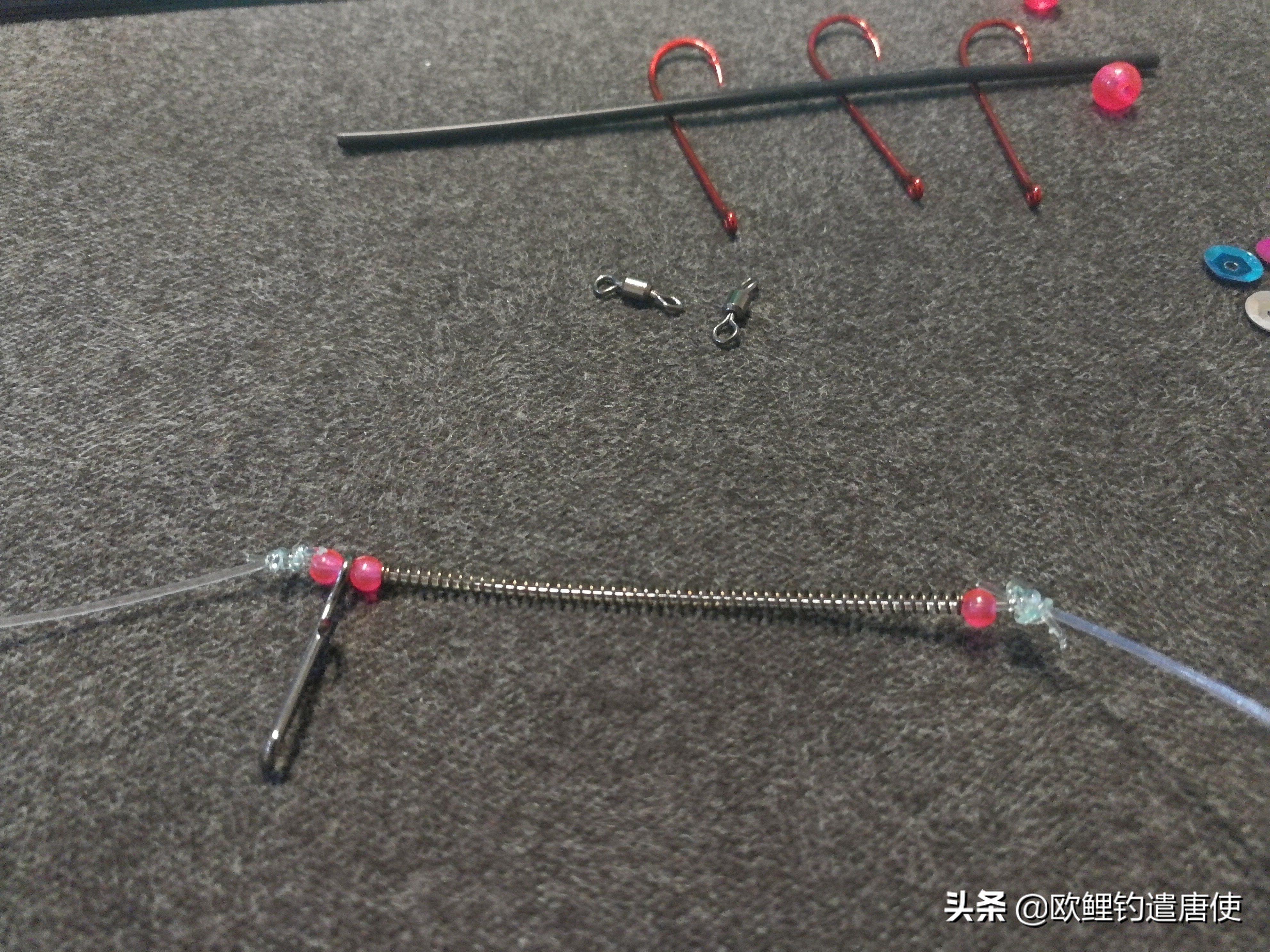 海竿钓鱼绑串钩用什么鱼料,海竿串钩线组浮漂正确绑法图解