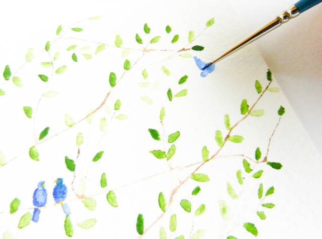 用吸管吹成的水彩画,吸管笔水彩画教程