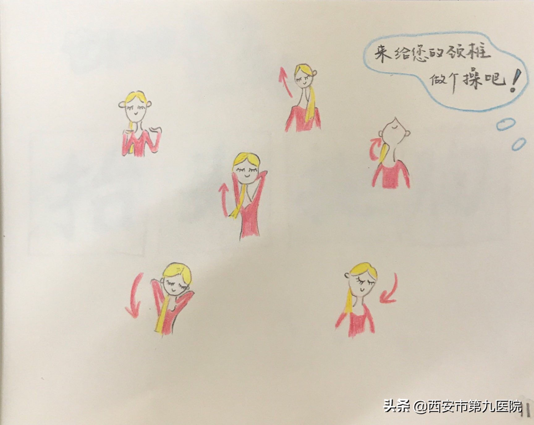 脖子酸又疼,头晕眼又花?还不来看美小护的颈椎病手绘科普!