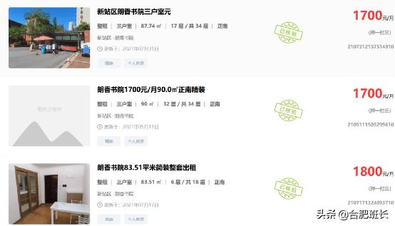 合肥房价每个区是多少,合肥出租房价格是多少钱一个月