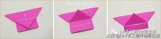 爱心折纸书签制作方法图片,折纸爱心书签大正方形纸