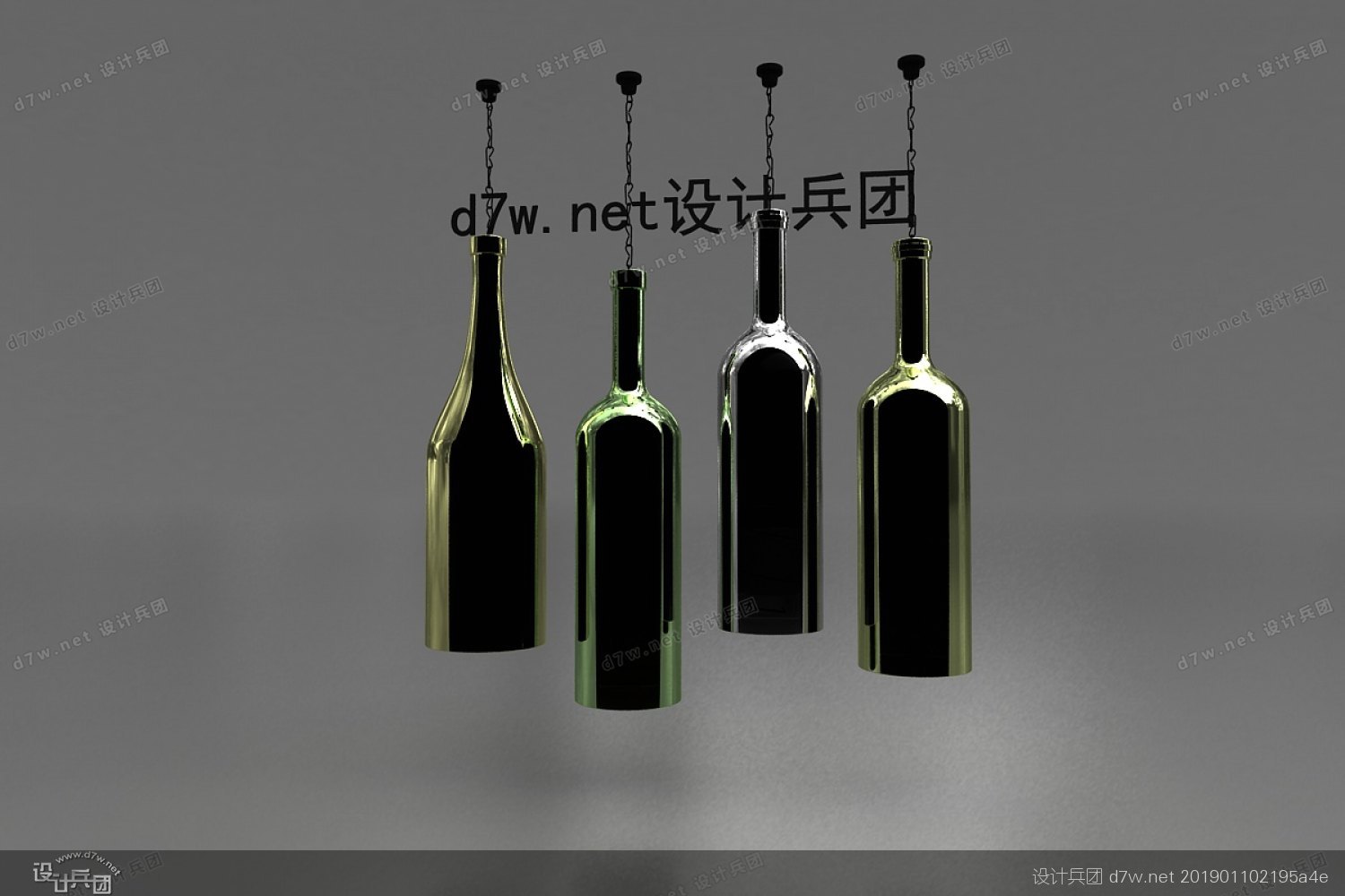 中式镂空格栅吊灯3d模型,单头小吊灯效果图