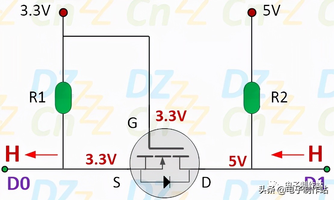 电平转换电路的具体工作过程,高电平与低电平如何转换电路图