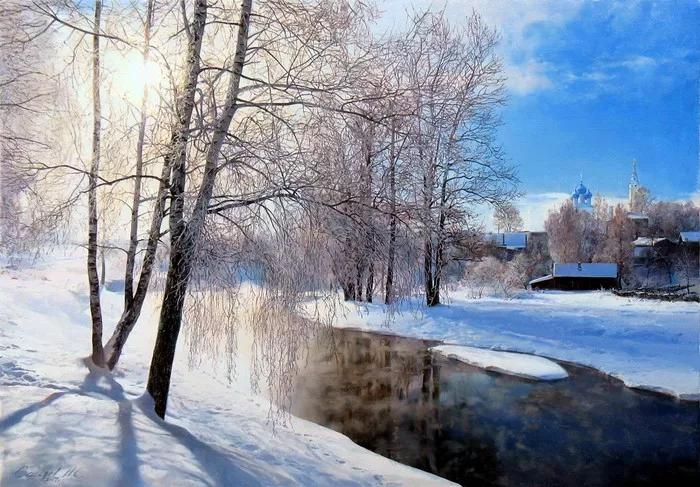 俄罗斯艺术家AydemirSaidov的人体绘画，花间的美丽少女