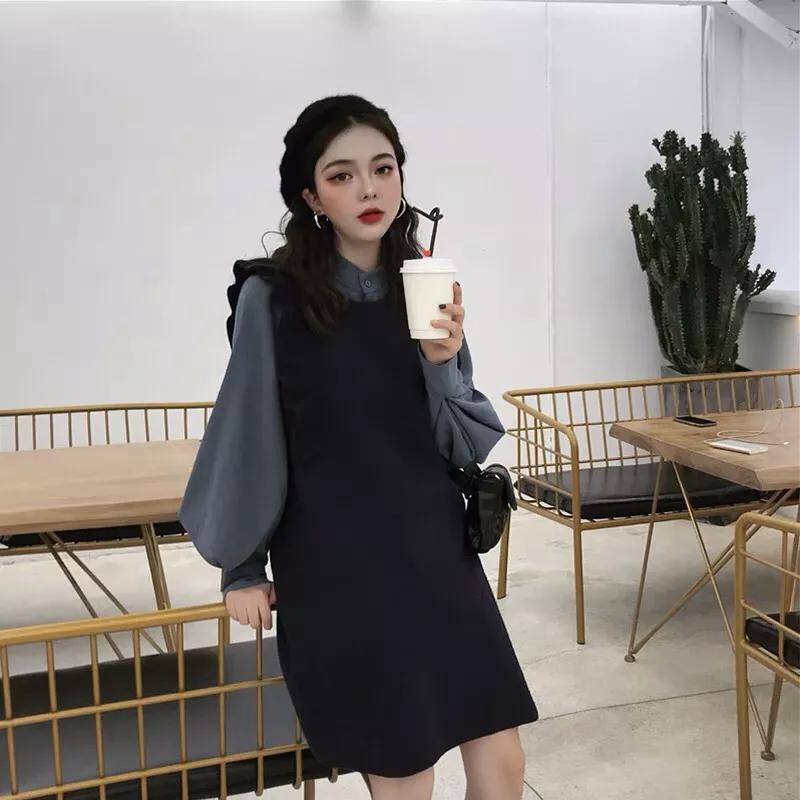 爆款女人味小心机打底衣女,法国绒打底裙