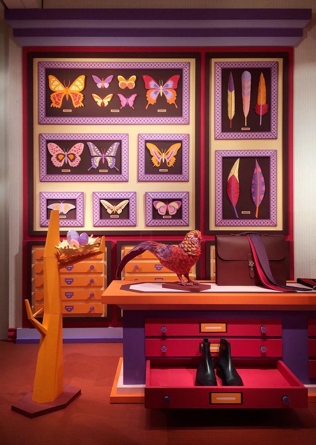 爱马仕橱窗展示设计手绘图,爱马仕2023橱窗设计最新款