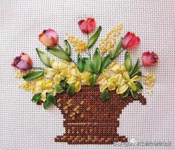 绣一朵花要多久,丝带绣的扭转绣针法
