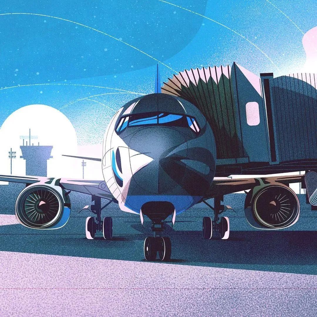 画面冲击感强烈的插画,这种手绘插画是用什么笔画的