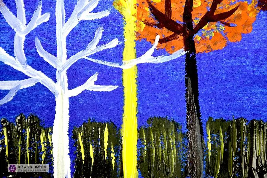 水粉点画法风景图片,水粉点画法风景