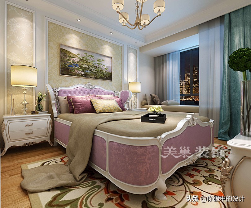 民安北郡装修风格,美式轻奢南北通透户型装修效果图