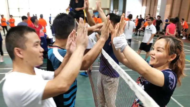 运动会各显身手,全民健身毽球运动