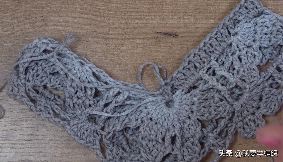 最新款钩披肩花样连接教程,简单易学钩披肩花样