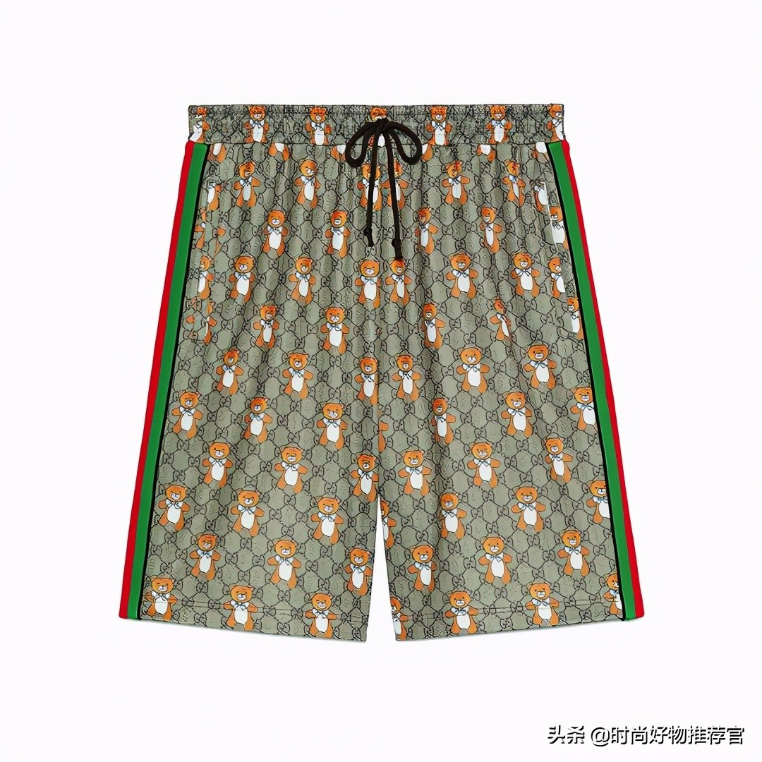 gucci泰迪熊印花连衣裙 (gucci粉色卫衣泰迪熊)