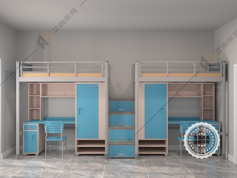 艾尚上下床,上下铺双层床艾尚家具效果图